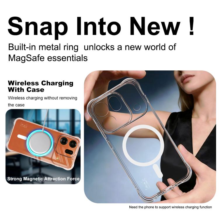 For OPPO Find X9s Pro 5G imak Magnetic Shockproof Airbag TPU Phone Case - Transparent