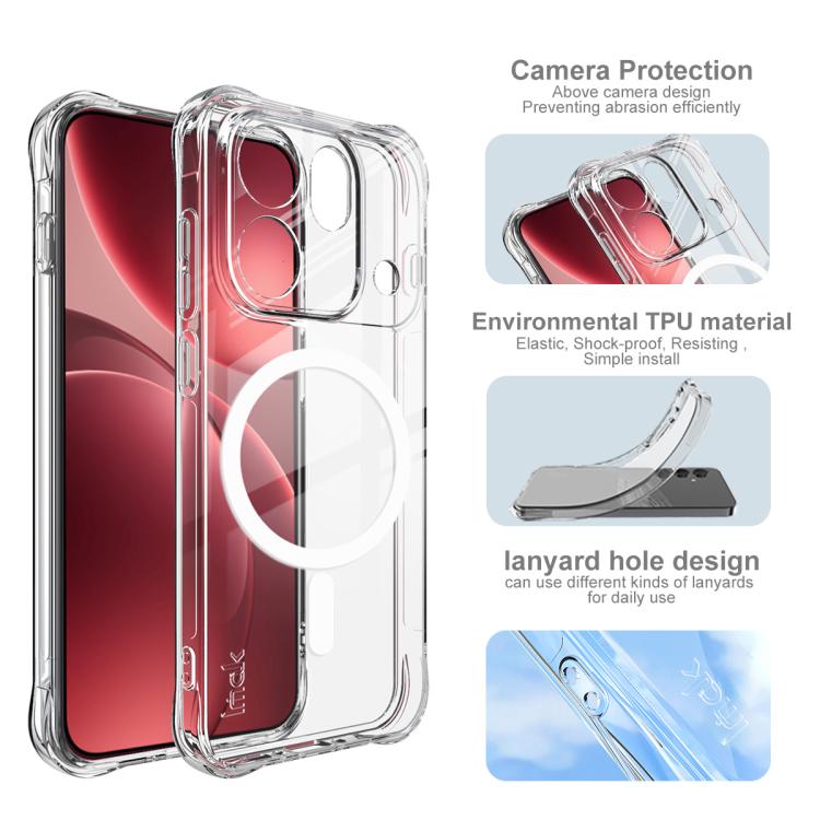 For OPPO Find X9s Pro 5G imak Magnetic Shockproof Airbag TPU Phone Case - Transparent