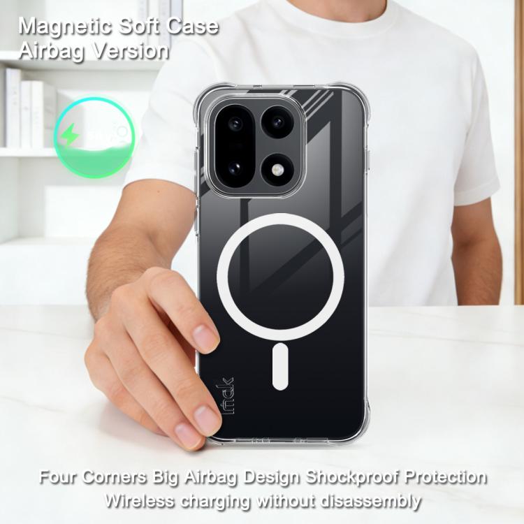 For OnePlus 15 imak Magnetic Shockproof Airbag TPU Phone Case - Transparent