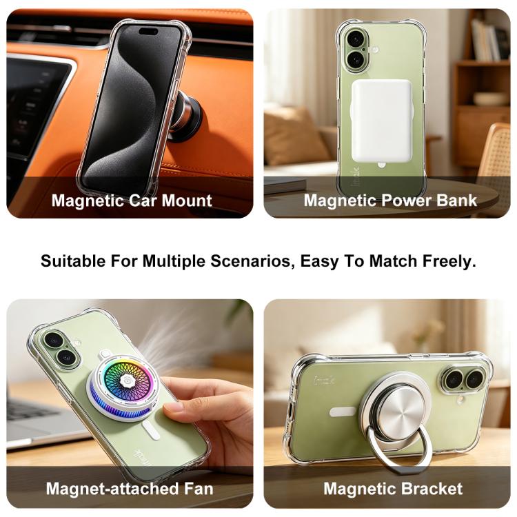 For OnePlus 15T imak Magnetic Shockproof Airbag TPU Phone Case - Transparent