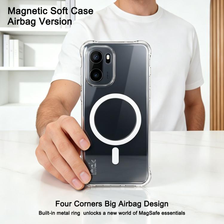 For OnePlus Ace 6 / Ace 6T / 15R imak Magnetic Shockproof Airbag TPU Phone Case - Transparent