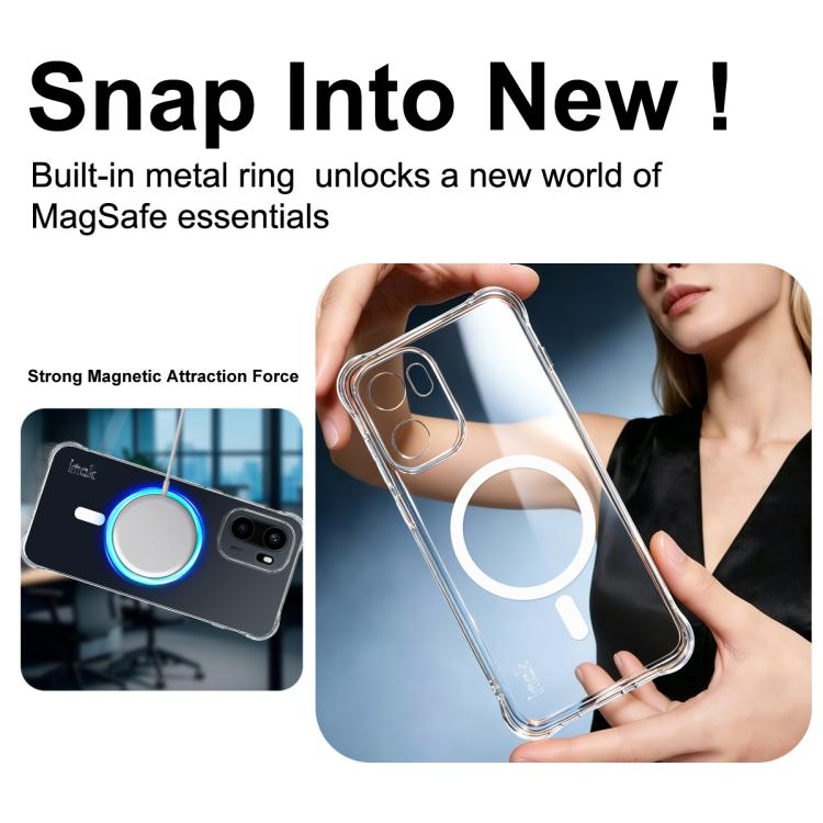 For OnePlus Ace 6 / Ace 6T / 15R imak Magnetic Shockproof Airbag TPU Phone Case - Transparent