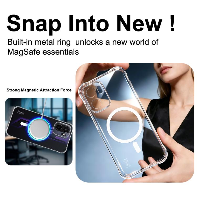 For OnePlus Ace 6 Ultra imak Magnetic Shockproof Airbag TPU Phone Case - Transparent