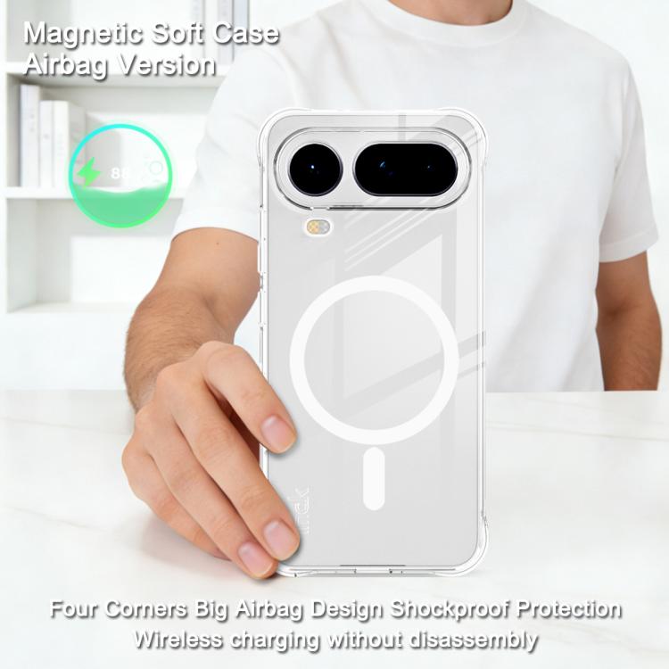 For Honor Magic8 Pro Air 5G imak Magnetic Shockproof Airbag TPU Phone Case - Transparent