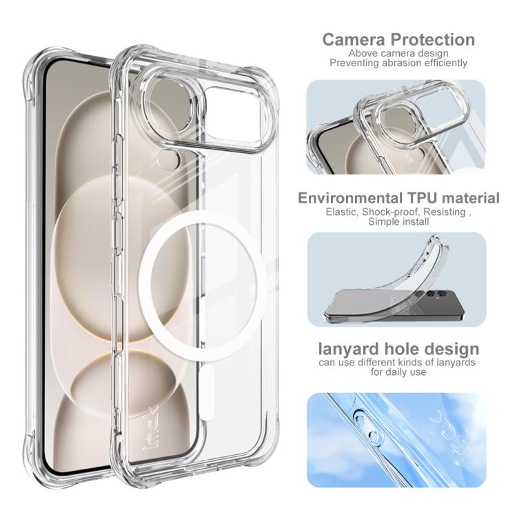 For Honor Magic8 Pro Air 5G imak Magnetic Shockproof Airbag TPU Phone Case - Transparent