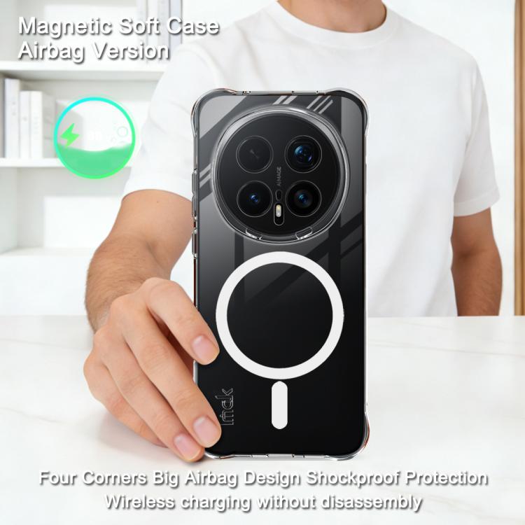 For Honor Magic8 Pro imak Magnetic Shockproof Airbag TPU Phone Case - Transparent