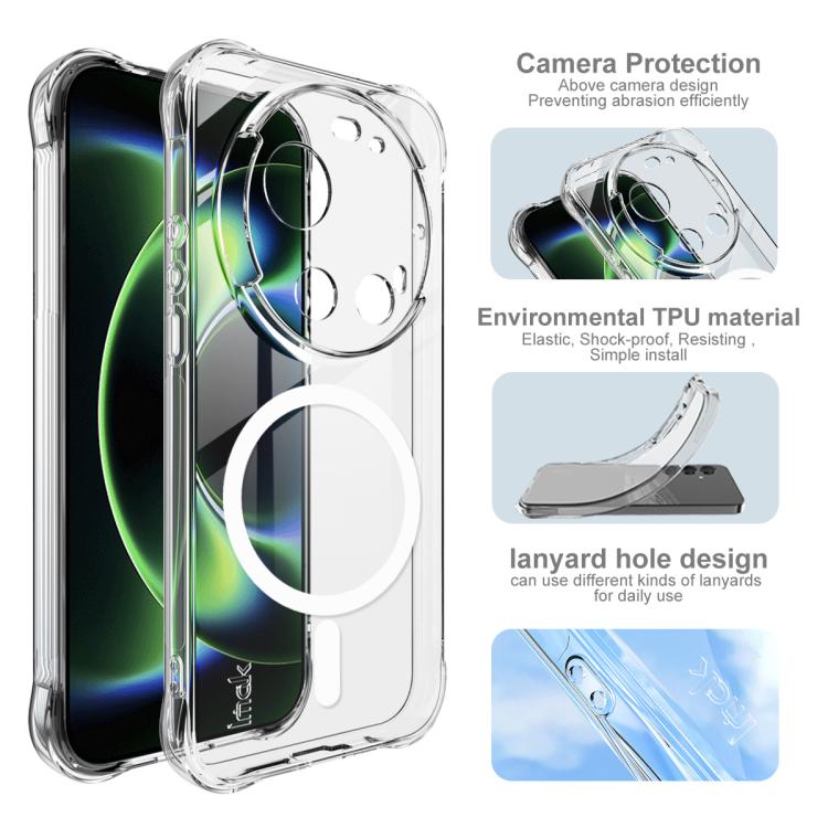 For Xiaomi 17 Ultra/17 Ultra by Leica imak Magnetic Shockproof Airbag TPU Phone Case - Transparent