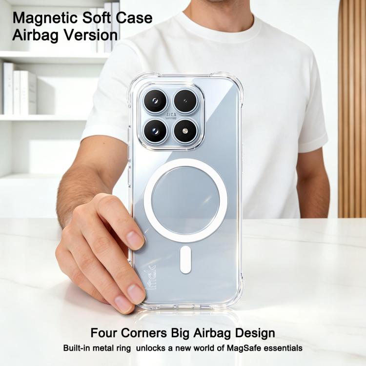 For Xiaomi 17 imak Magnetic Shockproof Airbag TPU Phone Case - Transparent