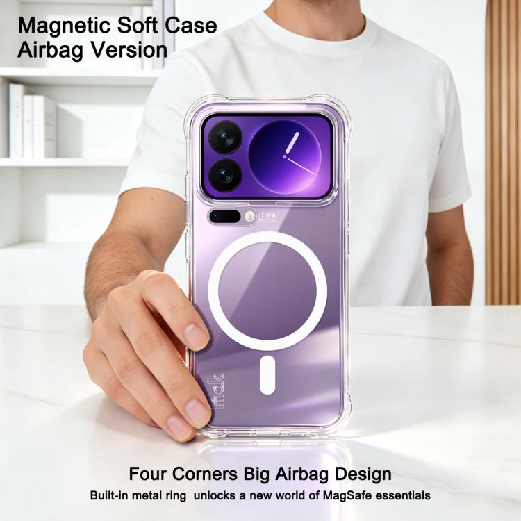 For Xiaomi 17 Pro imak Magnetic Shockproof Airbag TPU Phone Case - Transparent