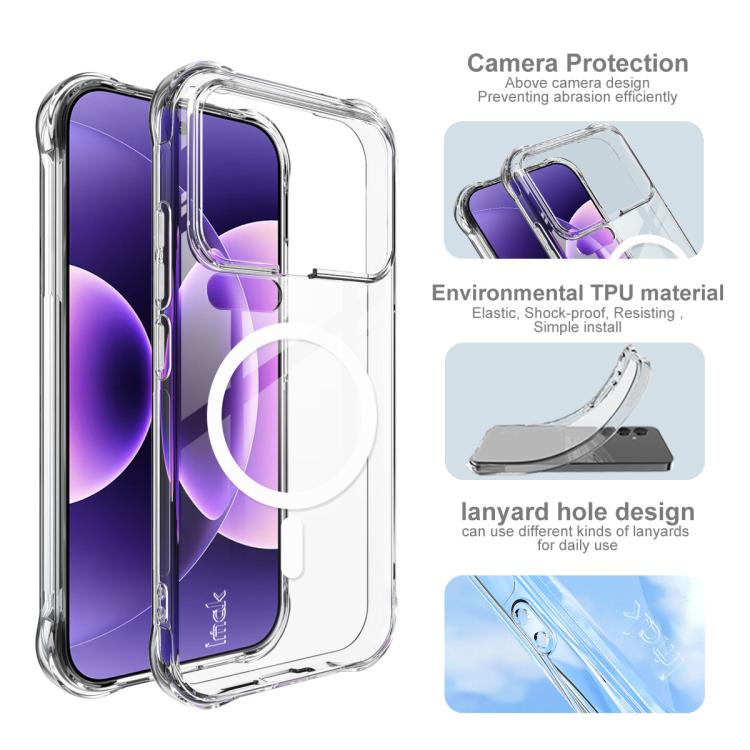 For Xiaomi 17 Pro imak Magnetic Shockproof Airbag TPU Phone Case - Transparent