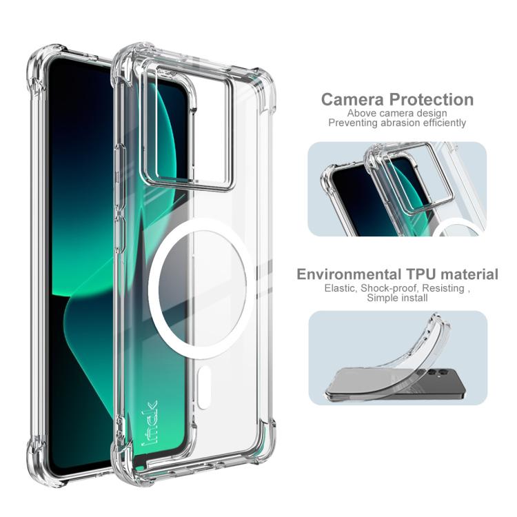 For Xiaomi 13T / 13T Pro imak Magnetic Shockproof Airbag TPU Phone Case - Transparent