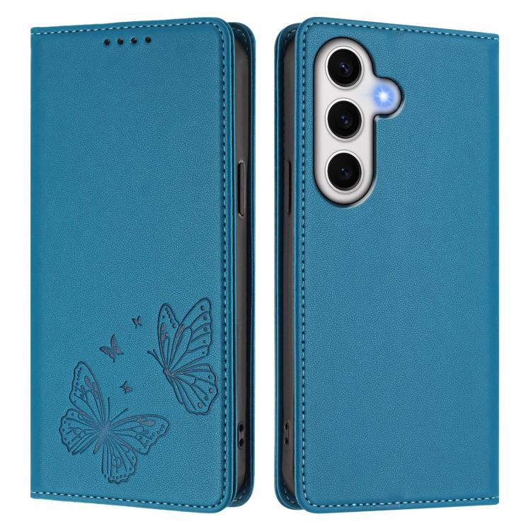 For Galaxy A05s 4G / F14 4G Strong Magnetic Dual Butterfly RFID Vegan Leather Phone Case