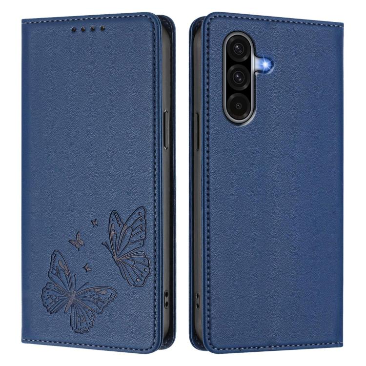 For Galaxy A17 / A26 5G Strong Magnetic Dual Butterfly RFID Vegan Leather Phone Case