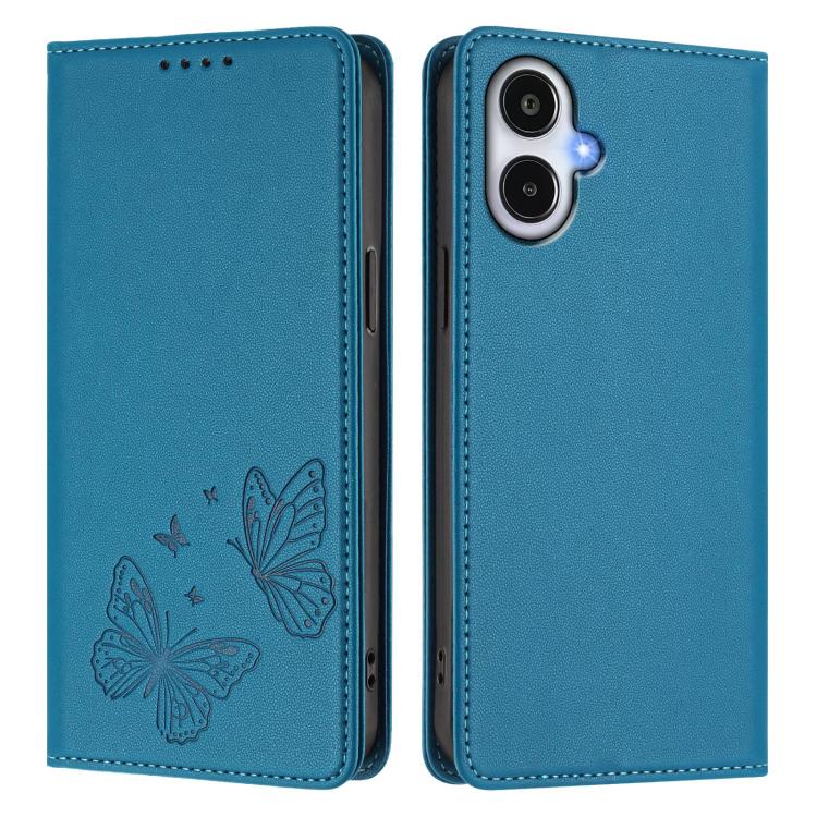 For Galaxy A25e Strong Magnetic Dual Butterfly RFID Vegan Leather Phone Case