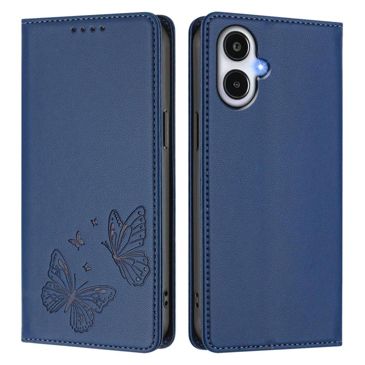 For Galaxy A25e Strong Magnetic Dual Butterfly RFID Vegan Leather Phone Case