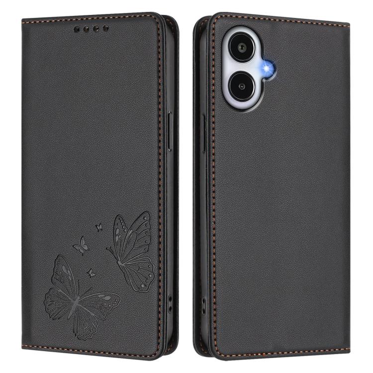 For Galaxy A25e Strong Magnetic Dual Butterfly RFID Vegan Leather Phone Case