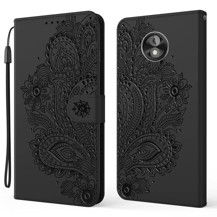 For Motorola Moto E5 Play Peacock Embossed Pattern Horizontal Flip Leather Case with Holder & Card Slots & Wallet & Lanyard