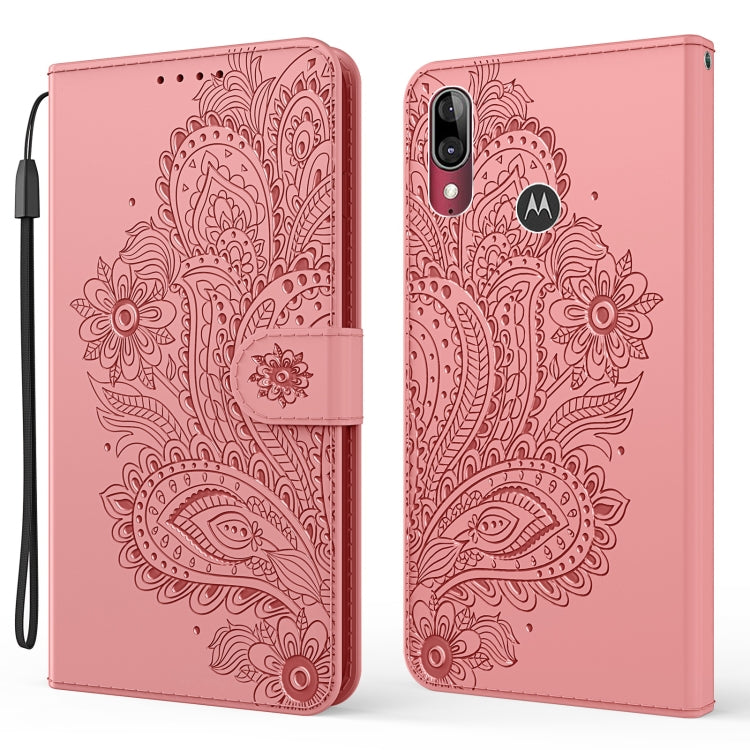 For Motorola Moto E6 Plus Peacock Embossed Pattern Horizontal Flip Leather Case with Holder & Card Slots & Wallet & Lanyard