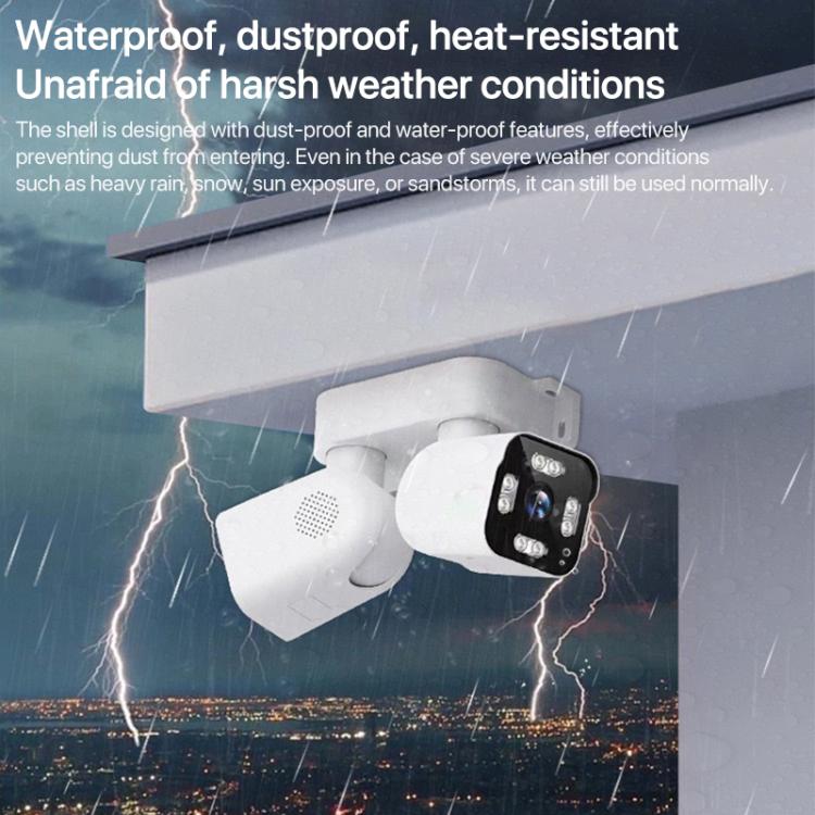 5MP Dual-Lens Dual-Pan Tilt Rotating WiFi Camera, Plug:EU Plug - White