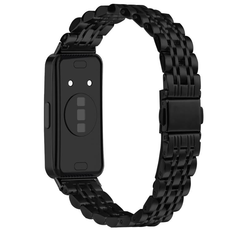For Huawei Band 11 / Band 11 Pro Seven Beads Folding Buckle Stainless Steel Watch Band