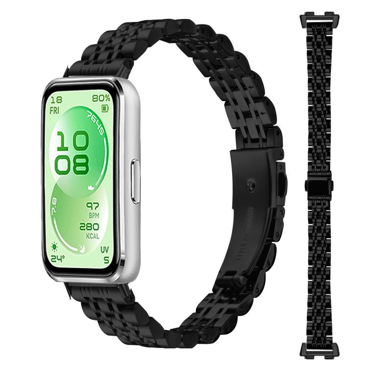 For Huawei Band 11 / Band 11 Pro Seven Beads Folding Buckle Stainless Steel Watch Band