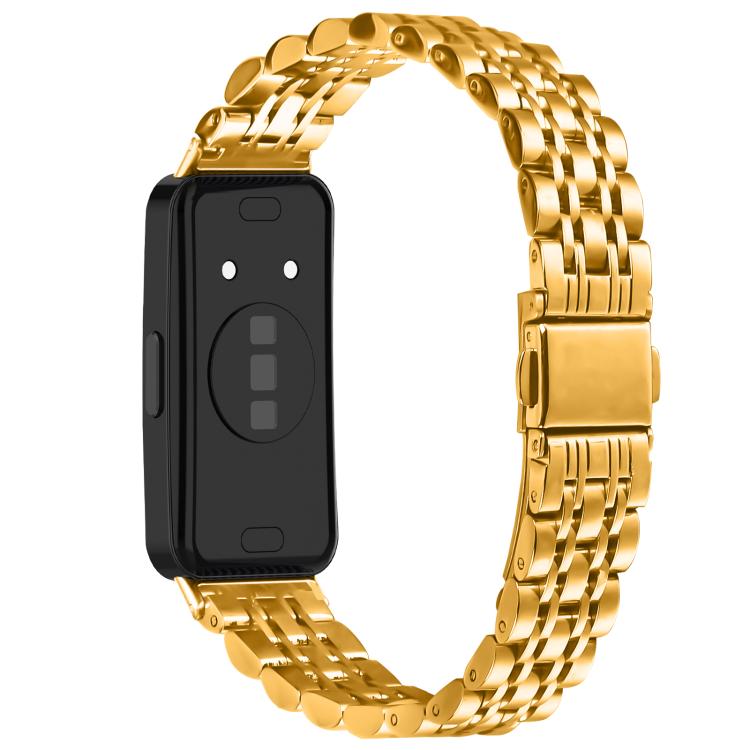For Huawei Band 11 / Band 11 Pro Seven Beads Folding Buckle Stainless Steel Watch Band
