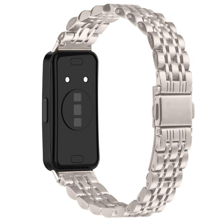 For Huawei Band 11 / Band 11 Pro Seven Beads Folding Buckle Stainless Steel Watch Band