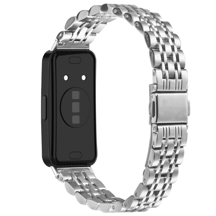 For Huawei Band 11 / Band 11 Pro Seven Beads Folding Buckle Stainless Steel Watch Band