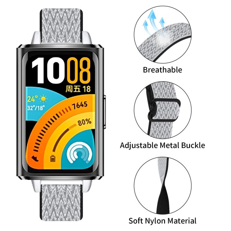 For Huawei Band 11 / Band 11 Pro Buckle Wave Braided Nylon Watch Band