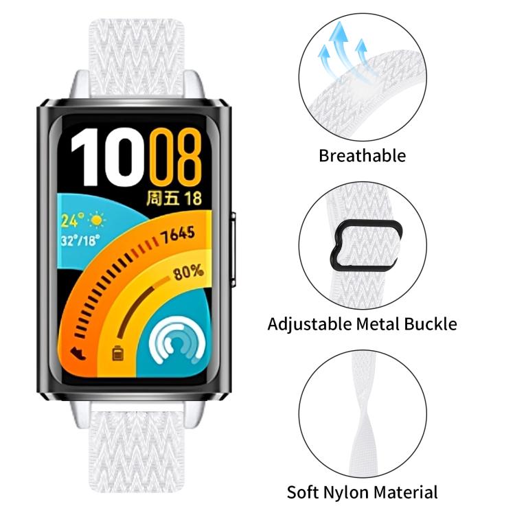 For Huawei Band 11 / Band 11 Pro Buckle Wave Braided Nylon Watch Band