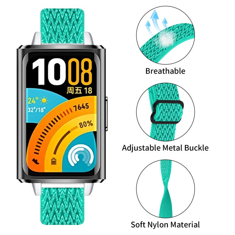 For Huawei Band 11 / Band 11 Pro Buckle Wave Braided Nylon Watch Band