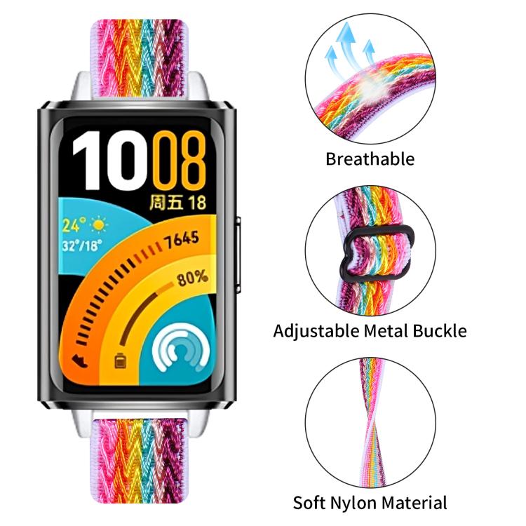 For Huawei Band 11 / Band 11 Pro Buckle Wave Braided Nylon Watch Band