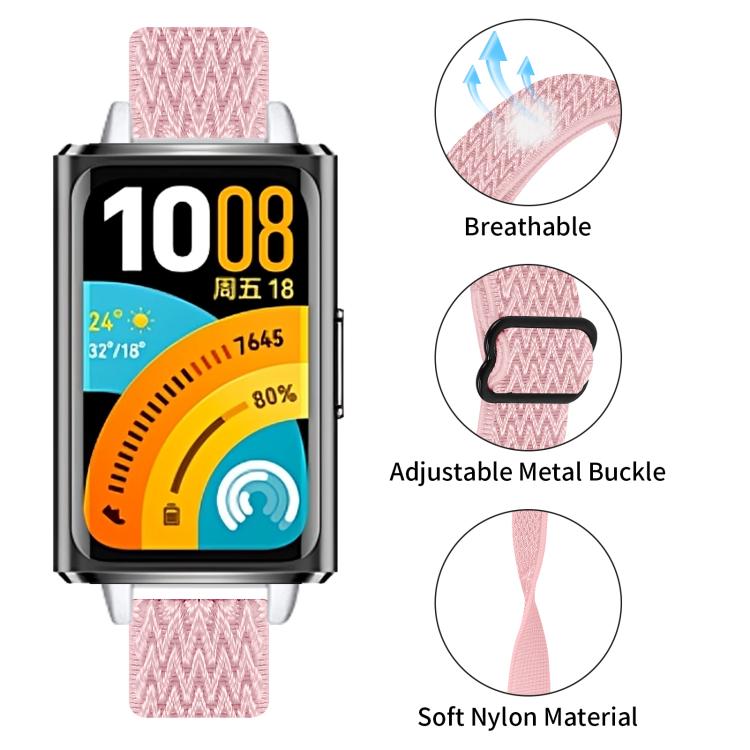For Huawei Band 11 / Band 11 Pro Buckle Wave Braided Nylon Watch Band