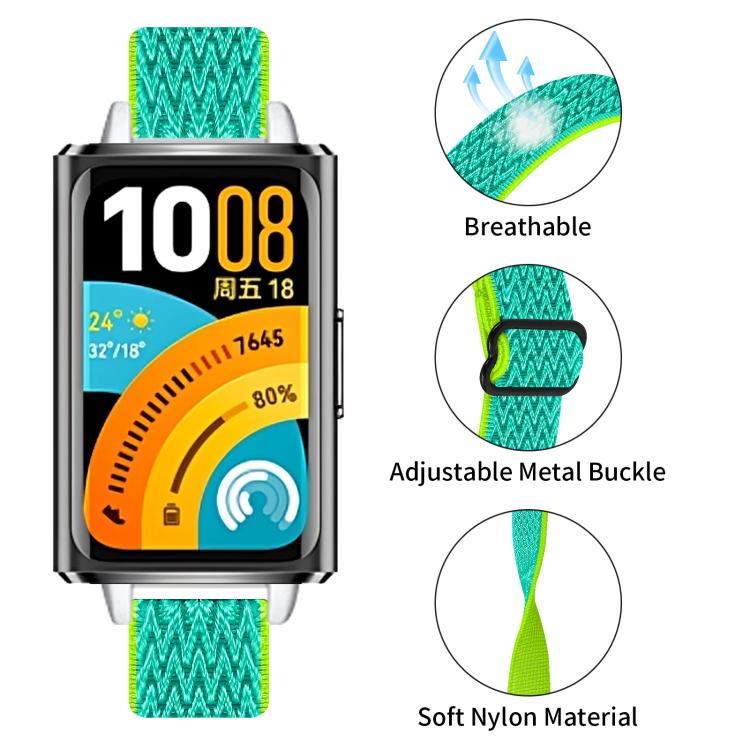 For Huawei Band 11 / Band 11 Pro Buckle Wave Braided Nylon Watch Band