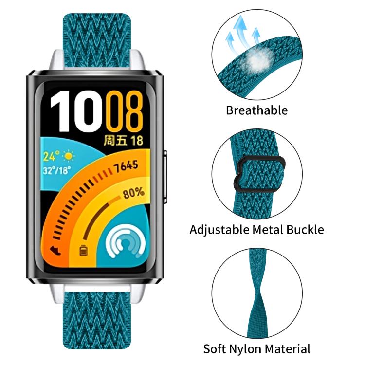 For Huawei Band 11 / Band 11 Pro Buckle Wave Braided Nylon Watch Band