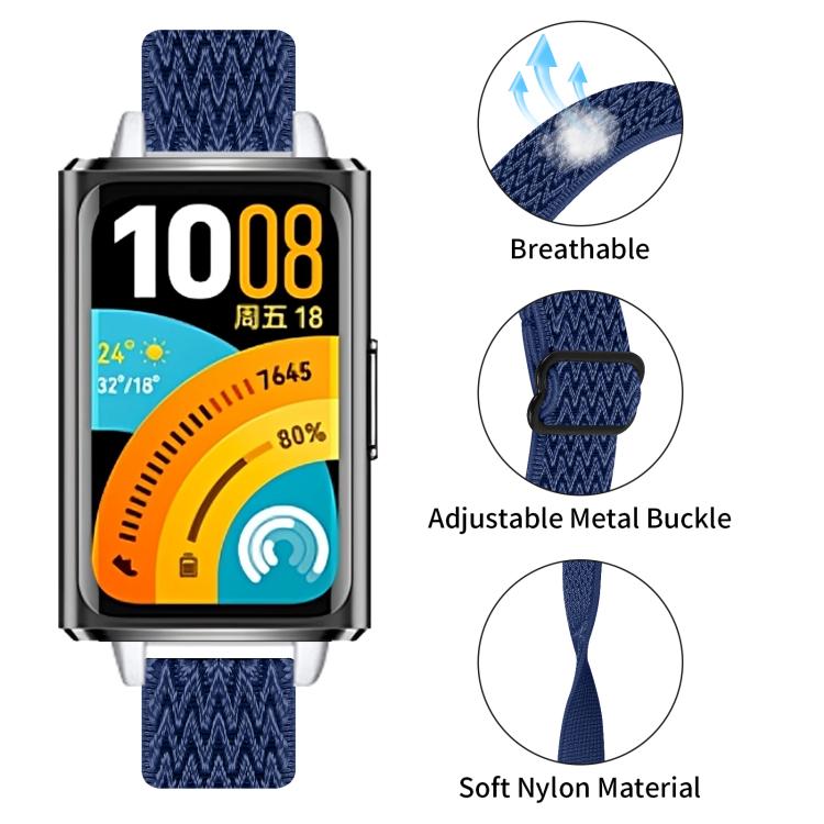 For Huawei Band 11 / Band 11 Pro Buckle Wave Braided Nylon Watch Band