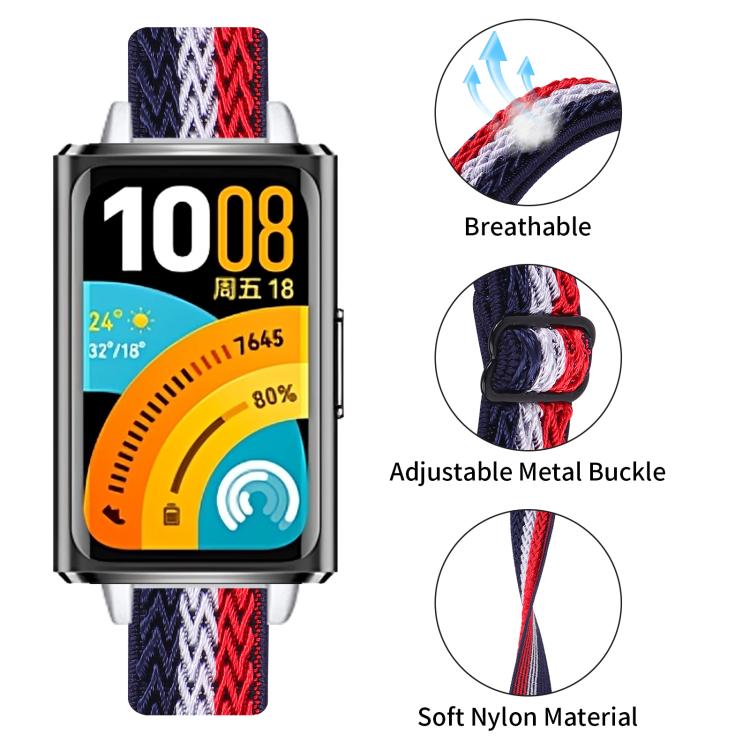 For Huawei Band 11 / Band 11 Pro Buckle Wave Braided Nylon Watch Band