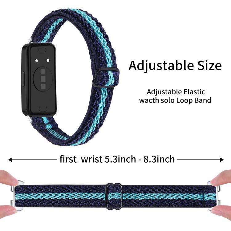 For Huawei Band 11 / Band 11 Pro Buckle Wave Braided Nylon Watch Band