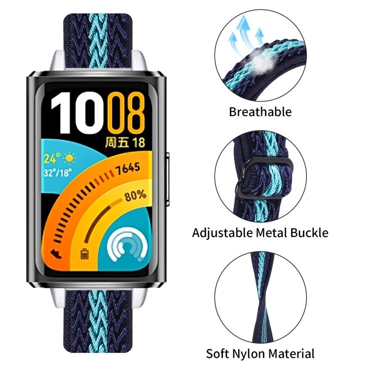 For Huawei Band 11 / Band 11 Pro Buckle Wave Braided Nylon Watch Band