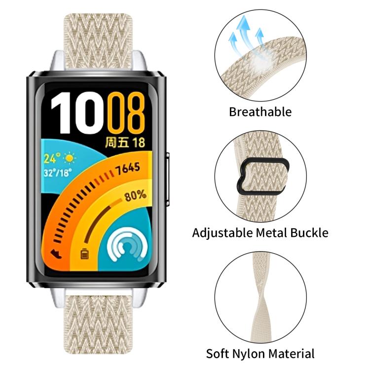 For Huawei Band 11 / Band 11 Pro Buckle Wave Braided Nylon Watch Band