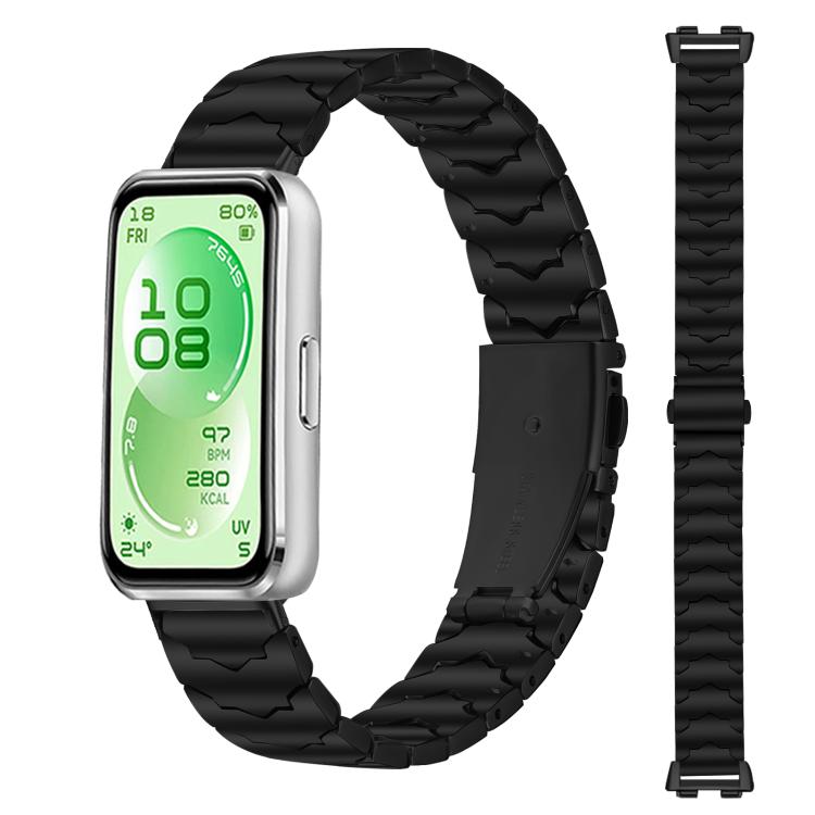 For Huawei Band 11 / Band 11 Pro Batman Textured Folding Buckle Stainless Steel Watch Band