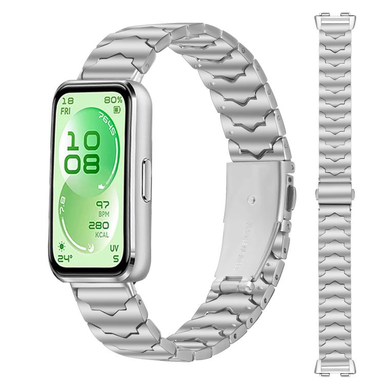 For Huawei Band 11 / Band 11 Pro Batman Textured Folding Buckle Stainless Steel Watch Band