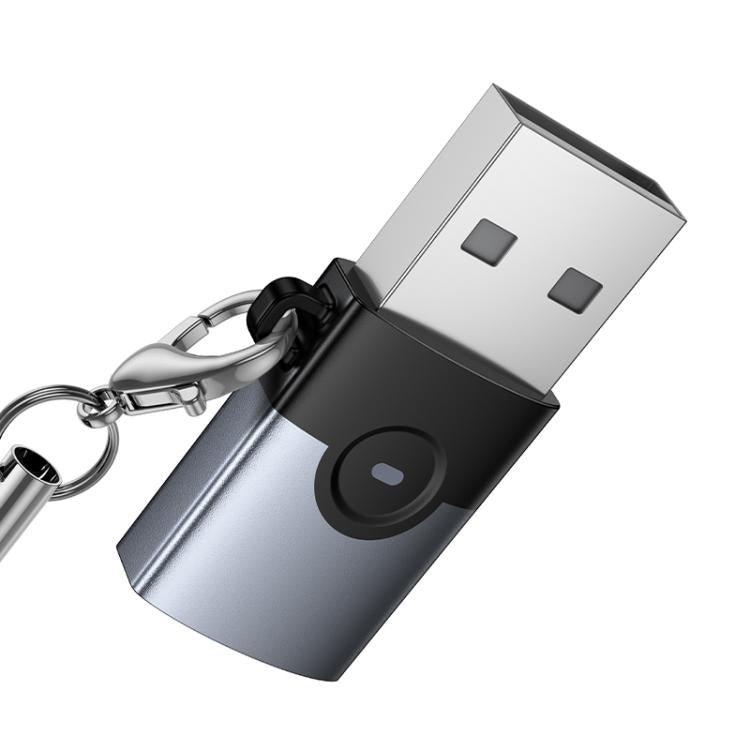 hoco Victory UA46B USB Male to USB-C / Type-C Female Adapter - Metal Gray