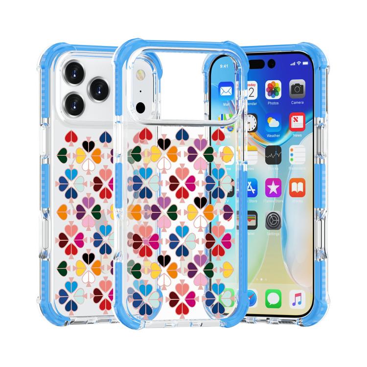 For iPhone 17 Pro Acrylic Four-Corner Shockproof Heart Pattern Magnetic Phone Case