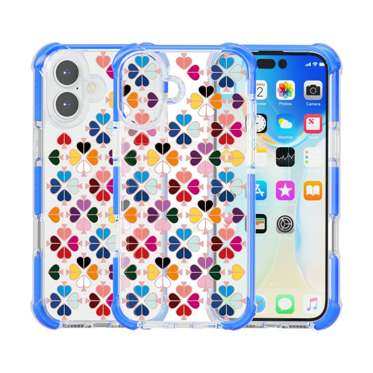 For iPhone 17 Acrylic Four-Corner Shockproof Heart Pattern Magnetic Phone Case