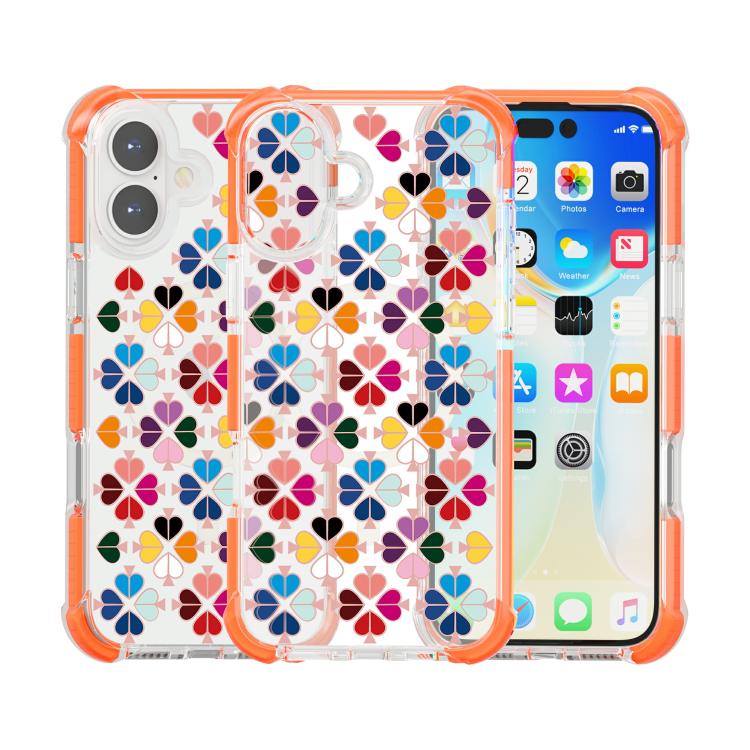 For iPhone 17 Acrylic Four-Corner Shockproof Heart Pattern Magnetic Phone Case