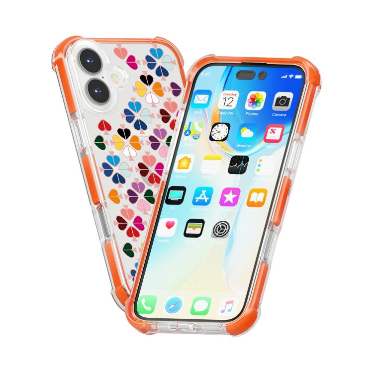 For iPhone 17 Acrylic Four-Corner Shockproof Heart Pattern Magnetic Phone Case