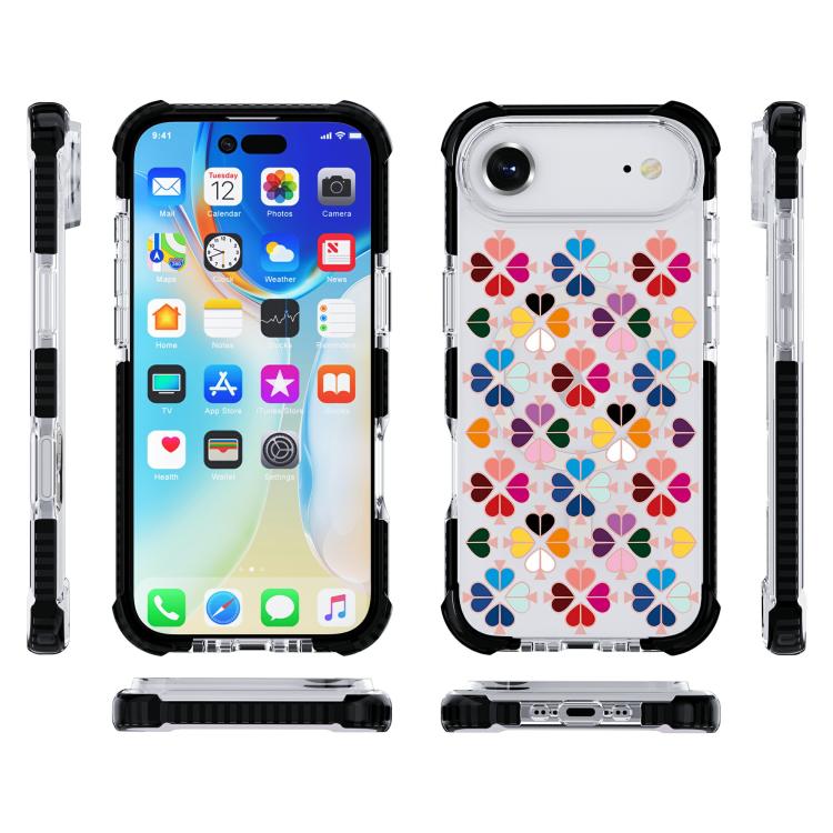 For iPhone Air Acrylic Four-Corner Shockproof Heart Pattern Magnetic Phone Case