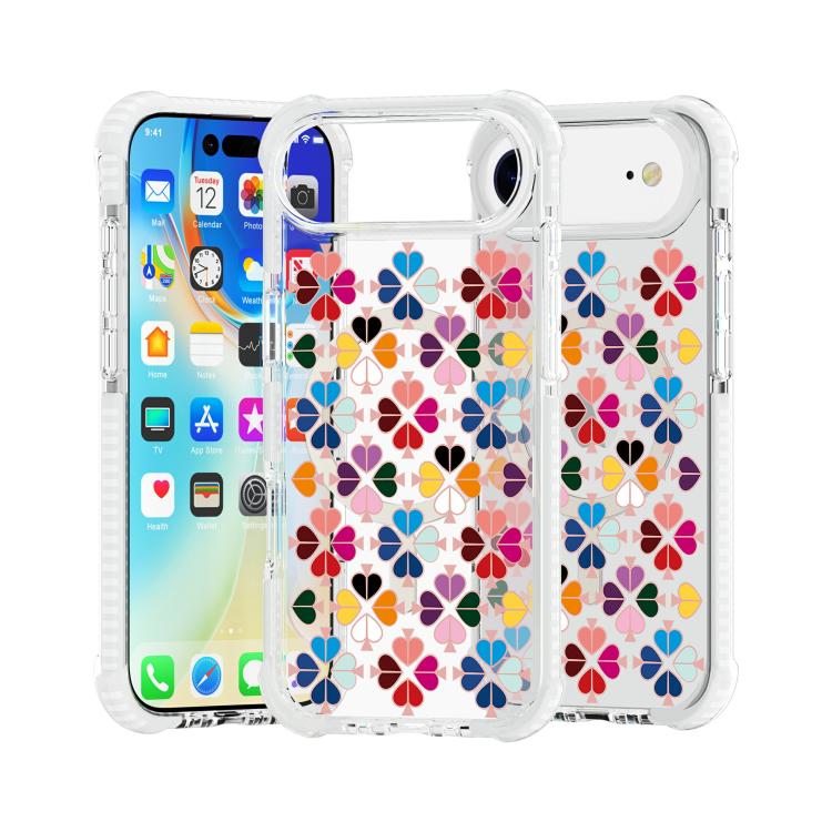 For iPhone Air Acrylic Four-Corner Shockproof Heart Pattern Magnetic Phone Case