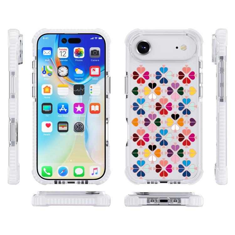 For iPhone Air Acrylic Four-Corner Shockproof Heart Pattern Magnetic Phone Case